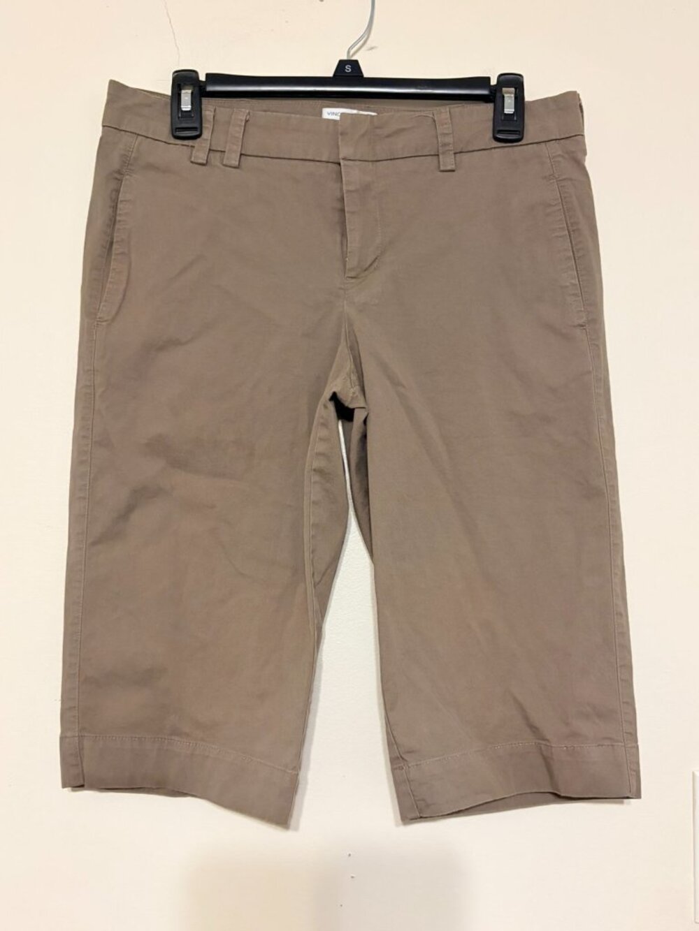 Women's Tan Beige Vince 4-Pocket Bermuda Shorts Size 8 14" Inseam